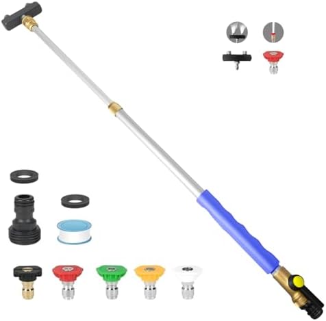 Jet Nozzle High Pressure Hose Nozzle, Upgraded Extendable Power Washer Wand by CARFKA