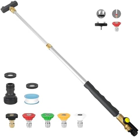 Jet Nozzle High Pressure Hose Nozzle, Upgraded Extendable Power Washer Wand by CARFKA