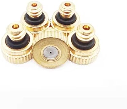 50Pcs Brass Irrigation Thread Mist Nozzle Low Pressure Misting Sprayer Water Nozzles UNC10-24 for Dust Control Outdoor Cooling System(0.6mm) by Unknown