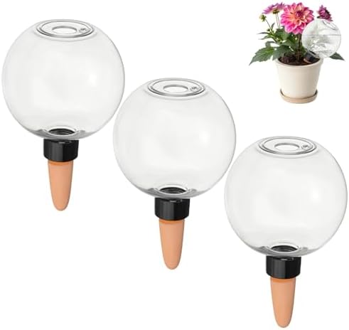 M METERXITY 3-Pack Plant Self Watering Globes, 5.4 oz Plastic Bubble Water Bulbs Top Fill for Indoor/Outdoor Plants, Self Watering Spikes Slow Release Terracotta [Transparent] by MMETERXITY