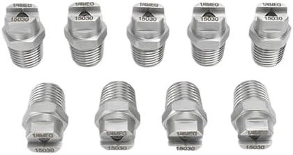 10 Pcs 1/4" High Pressure Cemented Carbide Flat Fan Nozzle 15 Degrees Stainless Steel Anti-clogging Spray - Image 5