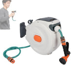 Automatic Retractable Hose Reel, Wall Mounted Garden Hose Reel with 6 Pattern Spraying Modes, 180° Swivel Bracket, Slow Retraction for Car Washing and Yard Cleaning by Unknown