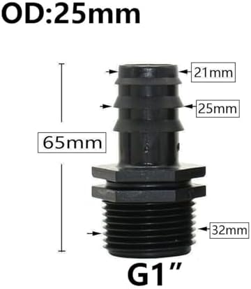 5pc 16mm 20mm 25mm 32mm Garden Hose PE Tube Barb Connector 1 2 3 4 1 Inch Thread Straight Elbow Coupler Fitting Farm Irrigation Joint(I) - Image 5