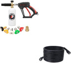 Tool Daily Short Pressure Washer Gun with Foam Cannon, High Pressure Washer Hose 25 FT x 1/4 Inch by ToolDaily