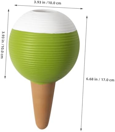 CHILDWEET 4pcs Terracotta Self Watering Spikes for Indoor Plants, Red Ceramic Watering Globes with Horizontal Stripes, Automatic Drip Irrigation Device for Garden and Potted Plants - Image 2