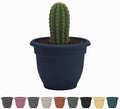 Bloem Ariana 12" Navy Round Self Watering Planter Pot - Rolled Rim Plastic Resin Indoor or Outdoor Gardening Planter with Drainage Holes, Made in USA by Bloem