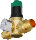 AOYEBO Brass Water Pressure Reducing Valve with Gauge, Adjustable - Image 4