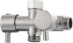 Tecmolog 2 Way Shower Diverter Brushed Nickel Shower Head Shut Off Valve Splitter Brass, DSF014NA by Tecmolog