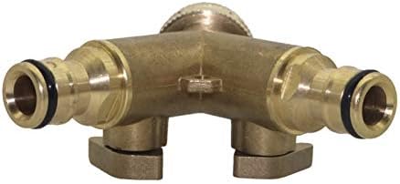Generic Hose Connector Adapter 3/4"" Brass 2-Way Closing Joint with Valve Garden Faucet Manifold Water Pipe Joint Irrigation Copper Joint (Diameter : 1/2'')/1/2'' - Image 4