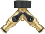 Garden Tap Splitter Brass 2/4 Way Faucet Water Splitter Y Type Garden Hose Splitter Watering Tap Connector Distributor for Outdoor Faucet for Outdoor (2 Way with Connector) by Unknown