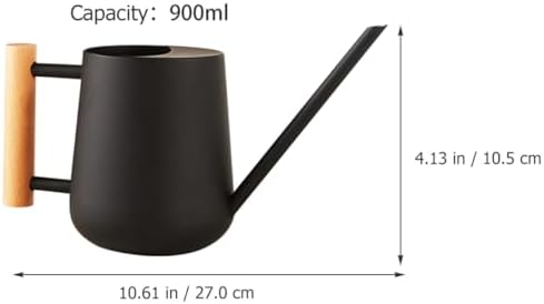 Indoor Plant Watering Can with Long Spout 900ml Metal Black - Image 2