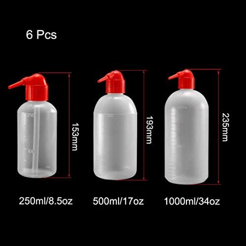 XYWHPGV Plastic Washing Bottle Squeeze Bottle Plant Succulent Watering Can 250ml + 500ml + 1000ml Red Narrow Mouth LDPE Tip Liquid Storage, Pack of 6(96781 243dc 04f84 94b70 5cf91 847cd - Image 2