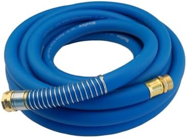 Wiseflow Garden Hose 25FT x 3/4", Heavy Duty Rubber Hose, Water Hose with Five Layered Braiding, Male Female Fittings, 1200PSI Burst, 300PSI Working for Yard, Car Wash, Pets (Blue) by Unknown
