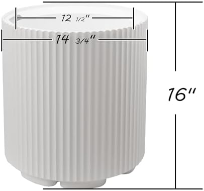 Kozyard Double-Layer Round Planter 16"H Plant Pots for Indoor Outdoor Porch - Image 2