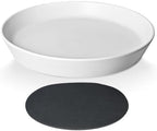 Ceramic Plant Saucer Tray 9 10 11 Inch White, 11.3" OD x9.7 ID x1.8 Deep| Round Sturdy Heavy Duty Glazed Bevel Planter Drip Flower pots with Catch Basin for Indoor Outdoor Plants by Unknown