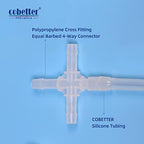 10pcs 1/2" Barbed Cross Connectors Fittings, Polypropylene, Autoclavable - Image 6