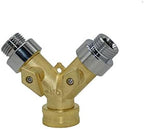 Leak-Proof Pipe Hose Fittings Brass 2-Way Garden Faucet 3/4 Female Thread to 1/2 3/4 Y Irrigation Valve Manifold Quick Connector Garden 1 Set (Color : BSP B) - Image 5