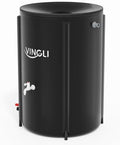 VINGLI Upgraded 100 Gallon Collapsible Rain Barrel, Portable Water Storage Collection System, Weather Proof Sturdy Tank Catcher Container with Filter Spigot Overflow Kit Black by VINGLI