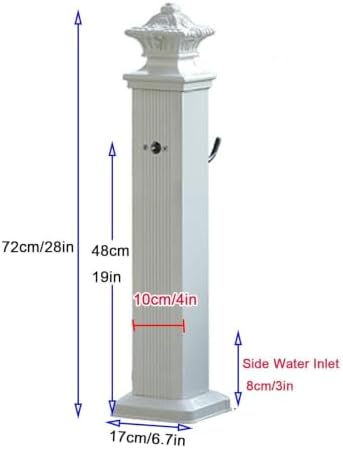 Freestanding Garden Water Column Anti Freeze Outdoor Faucet Post with Brass Tap and Hose Holder Stand with Side Water Inlet(114cm/45in) - Image 2