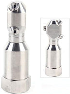 3/4" Portable Rotary Cleaning Nozzle with 3 Jet, Head Internal Thread Washing Nozzle 360° Rotating Stainless Steel Washing Spray Nozzle for Indoor/Outdoor Cleanings (1" Internal Thread) - Image 3