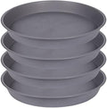 4 Pack of 18 19 inch Plant Saucer Round, Deep Plant Saucers for Pots, Heavy Duty Plastic Plant Drip Tray for Indoors Outdoor, Bird Bath Bowls, Plant Trays for Planter 17-20" (19 inch, Cement) by Bleuhome