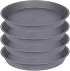4 Pack of 18 19 inch Plant Saucer Round, Deep Plant Saucers for Pots, Heavy Duty Plastic Plant Drip Tray for Indoors Outdoor, Bird Bath Bowls, Plant Trays for Planter 17-20" (19 inch, Cement) by Bleuhome