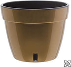 Gardenera 7.9" ASTI Self Watering Planter (Set of 3) in Gold/Black - Modern Flower Pot with Water Level Indicator for All House Plants, Flowers, Herbs, Succulents and Hanging Plants - Image 3