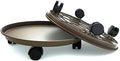 13 Inch Plant Caddy with Wheels, 2 Pack Heavy Duty Round Plant Dolly Tray, Rolling Plant Stand for Indoor Outdoor Use, Brown by Coadura
