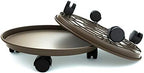 13 Inch Plant Caddy with Wheels, 2 Pack Heavy Duty Round Plant Dolly Tray, Rolling Plant Stand for Indoor Outdoor Use, Brown by Coadura