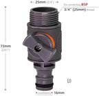 Expandable Garden Hose Repair Kit 6PCS Water Hose Quick Connectors Plastic Rubber Coupler Pipe Adapter with Shut Off Valve for Irrigation System(J) - Image 2