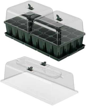 Vego garden Germination Bundle, 8Packs Jumbo Seedling Trays with Seedling Tray Lids and 10" x 20" Bottom Watering Trays Plus Seedling Humidily Dome by Unknown
