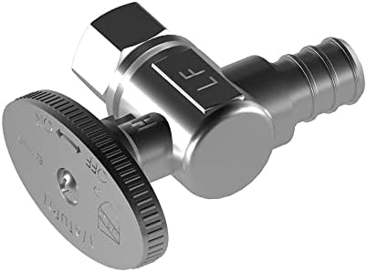 Hourleey 10 Pack Angle Stop Valve, Water Shut Off Valve 1/2" PEX x 3/8" OD Compression, Quarter Turn Chrome Plated Brass Valve - Image 5