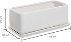 MyGift White Ceramic Succulent Planter with Drainage & Saucer, 2 Pack - Image 5