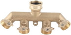 Aramox Brass 4-Way Garden Hose Splitter with G3/4 Thread and Ball Valve - Image 6