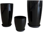 24/21/11 Inch Tall Planter Pots Garden Plastic Planters - Set of 3 for Indoor & Outdoor Use - Decorative Lightweight Flower Pots by MinCHI257