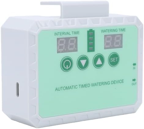 WALFRONT Automatic Watering Pot Plant Solar Drip Irrigation System, 24V DC with LED Timer, Rainwater Collector, Hose and Dripper Kit for Indoor Outdoor Garden Greenhouse (White) - Image 2