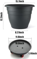 RooTrimmer 3 Pack 16 Inch Rolling Large Plant Pots - Image 4