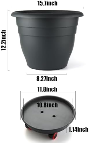 RooTrimmer 3 Pack 16 Inch Rolling Large Plant Pots - Image 4