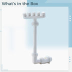 Pool Fountain Waterfall with 3-Layer Adapter, 5-Head Design, Adjustable 360° Rotating Top Nozzle, Garden Sprinkler for Above Ground and Inground Pools, Fish Pond, White - Image 2