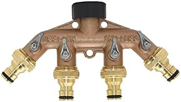 Hose Connector Adapter Garden Water Pipe With 3/4" Thread 4-way Diverter Brass Garden Faucet Diverter Four Valve Group Irrigation Valve Quick Connector 1pcs (Color : A) - Image 7