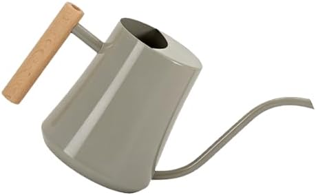 SIXRUN Stainless Steel Watering Can 1L with Long Spout Wood Handle for Indoor Plant Watering (Gray) - Image 3