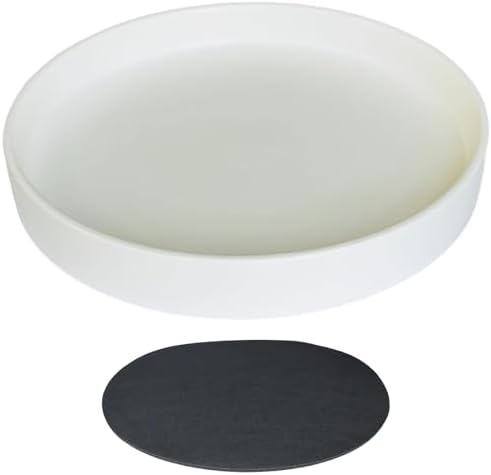 Yukfona Ceramic Plant Saucer Tray 1 Pcs 14 15 Inch White, 14.3" OD x13.5 ID x2 Deep| Fits Flower pots Bottom≤ 13.5",Heavy Duty Glazed Round Planter Drip with Catch Basin for Indoor Outdoor Plants by YUKFONA