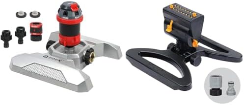 Eden 96122 6-Pattern Mobile Rotary Sprinkler Bundle with Melnor 65131AMZ Mini Oscillator Sprinkler, Waters Up to 80 ft. Diameter by Unknown