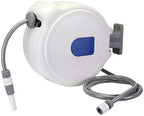 65FT Automatic Retractable Garden Hose Reel with 1/2 Inch PVC Hose, 65FT Leader Hose, Wall-Mountable with 150° Rotation for Easy Use in Your Yard by Minhoown