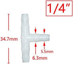 Spray Water Connection 500 Pieces Of 3/5 Mm 4/7 Mm Garden Hose Tee Connector 1/8 1/4 Inch Tee Barb Water Connector Reducer Water Divider For Drip Irrigation System (Color : White) - Image 2