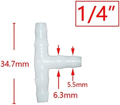 Hose Connector Adapter 500 Pieces Of 3/5 Mm 4/7 Mm Garden Hose Tee Connector 1/8 1/4 Inch Tee Barb Water Connector Reducer Water Divider For Drip Irrigation System (Color : White) - Image 2