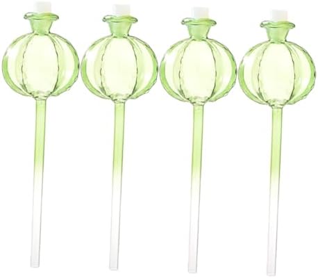 Cactus Shape Glass Watering Globe, 4pcs Automatic Plant Watering Stakes by IWOWHERO