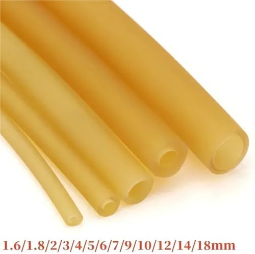 Nature Latex Rubber Hoses, ID 1.6~12mm Beige Elastic Tube Bands Yellow Slingshot Catapult 1/10/30M(10M,ID 5mm x OD 7mm) - Image 2
