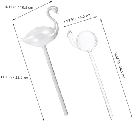 Kisangel 2pcs Automatic Self-Watering Plant Spikes for Indoor Plants, Glass Water Dripper Stakes, Home Garden Irrigation Device for Potted Greenery and Balcony Planters - Image 2