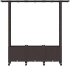 Raised Garden Bed with Trellis Roof Wheels Brown 64in - Image 4